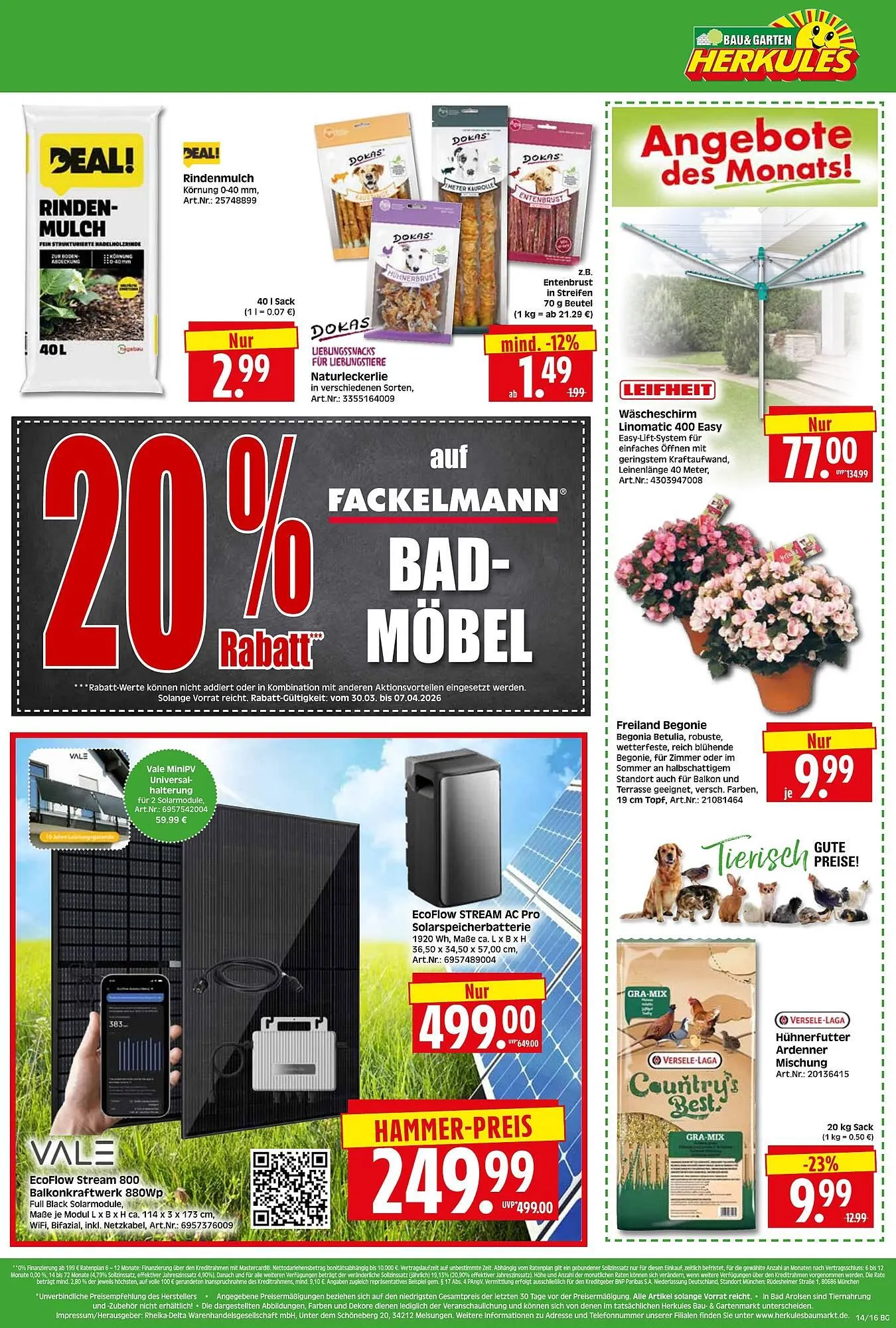 Herkules Baumarkt Prospekt von 30. März bis 4. April 2026 - Prospekt seite 16
