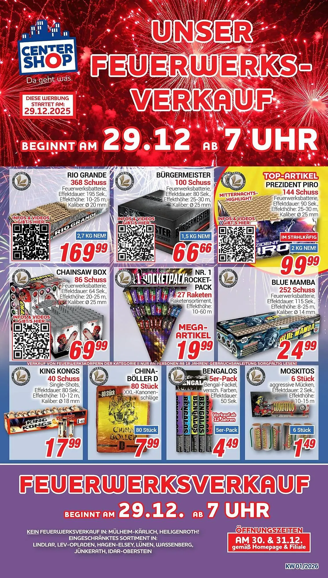 CENTERSHOP Prospekt von 29. Dezember bis 1. Januar 2026 - Prospekt seite 1