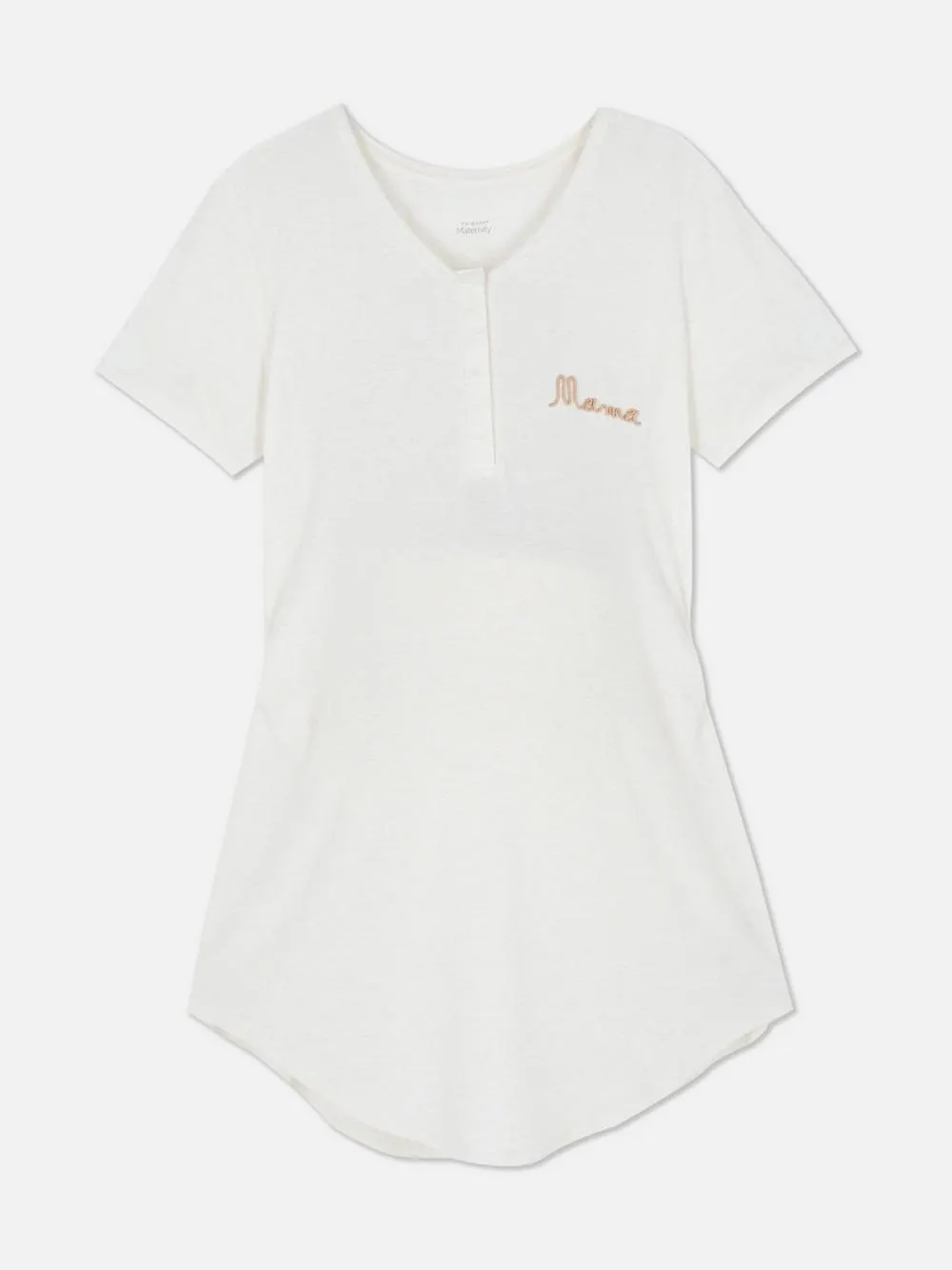 Umstandsschlafshirt mit Stickerei