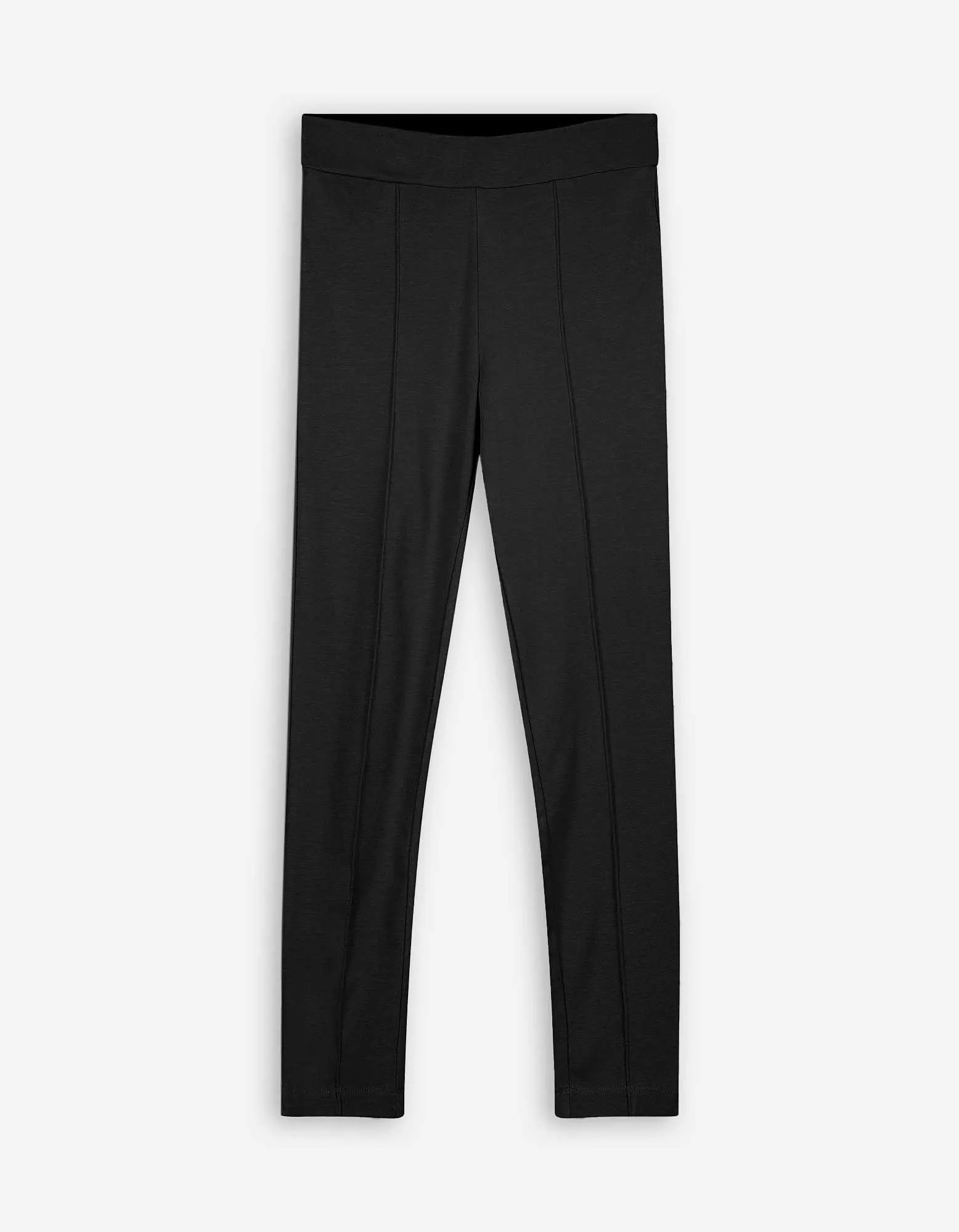 Leggings - Bundfalte - schwarz