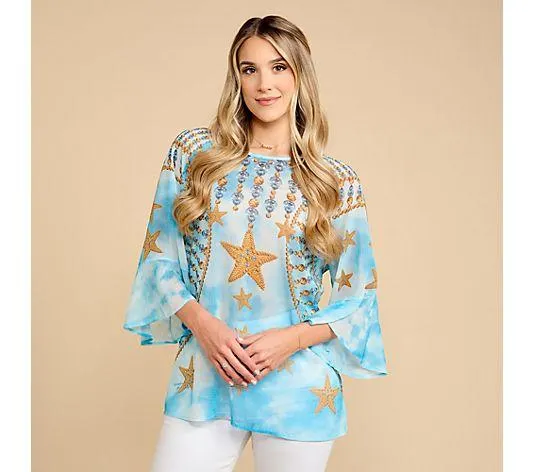 SCHIFFHAUER MUNICH® Tunika, 3/4-Arm Raglanarm Rundhalsausschnitt leger weit