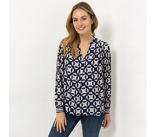 DAWID by Dawid Tomaszewski Bluse Serafino-Ausschnitt leger weit