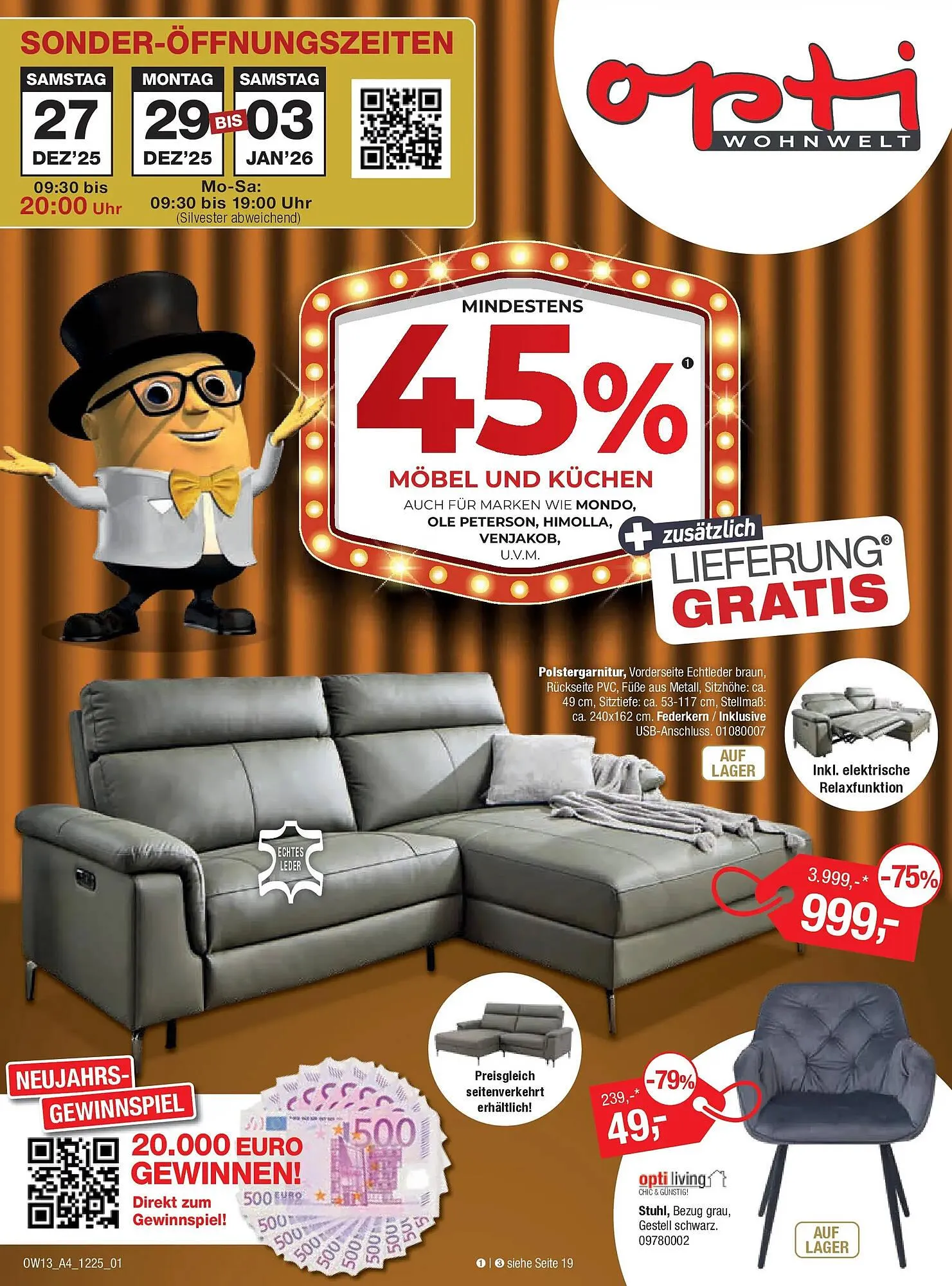 Opti Wohnwelt Prospekt von 18. Dezember bis 10. Januar 2026 - Prospekt seite 1
