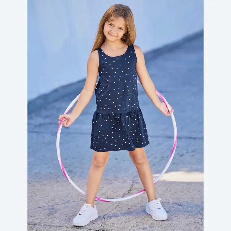 Kinder-Mädchen-Kleid mit Punkte-Muster