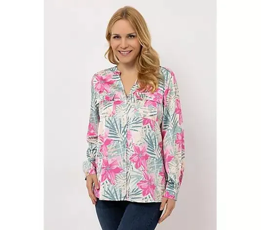 KILIAN KERNER SENSES Bluse, Langarm aufgesetzte Taschen Schulterriegel leger weit