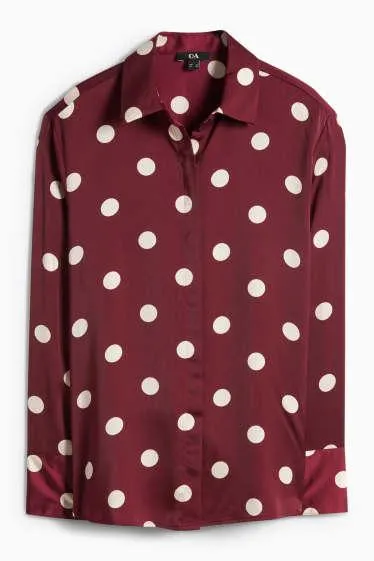 Satin blouse - polka dot
