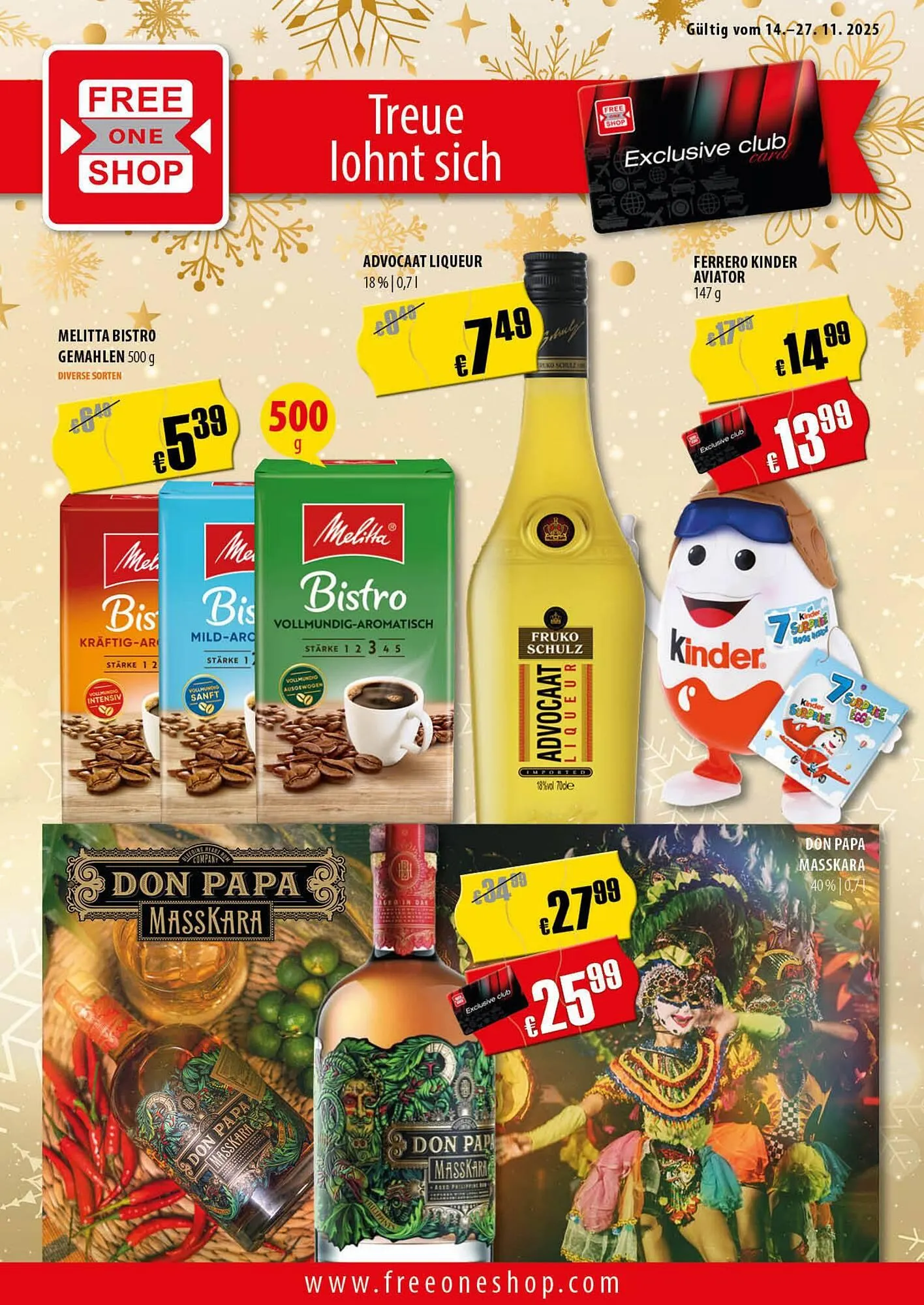 FreeOneShop Prospekt von 13. November bis 27. November 2025 - Prospekt seite 1
