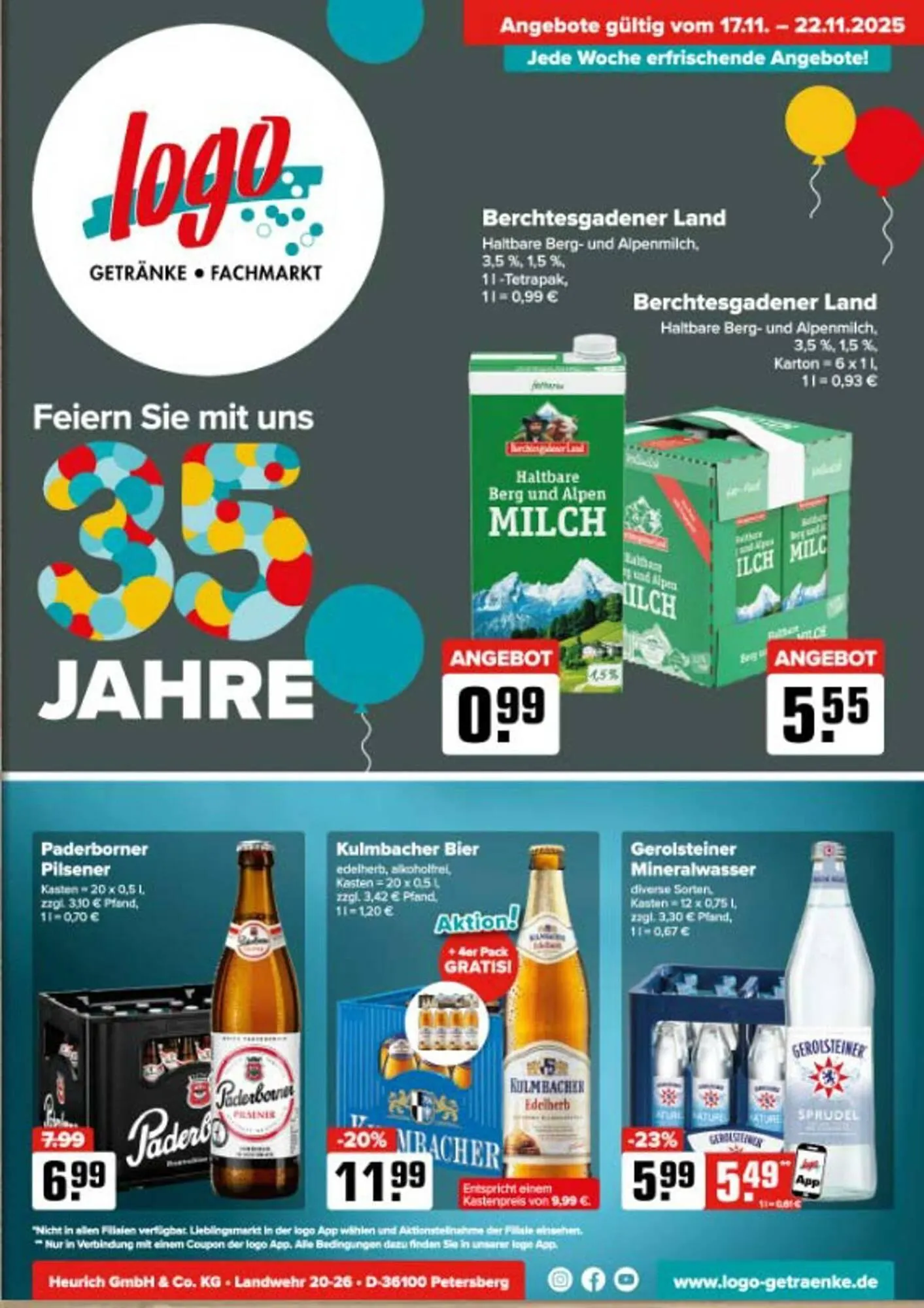 Logo Getränkemarkt Prospekt von 21. November bis 22. November 2025 - Prospekt seite 1