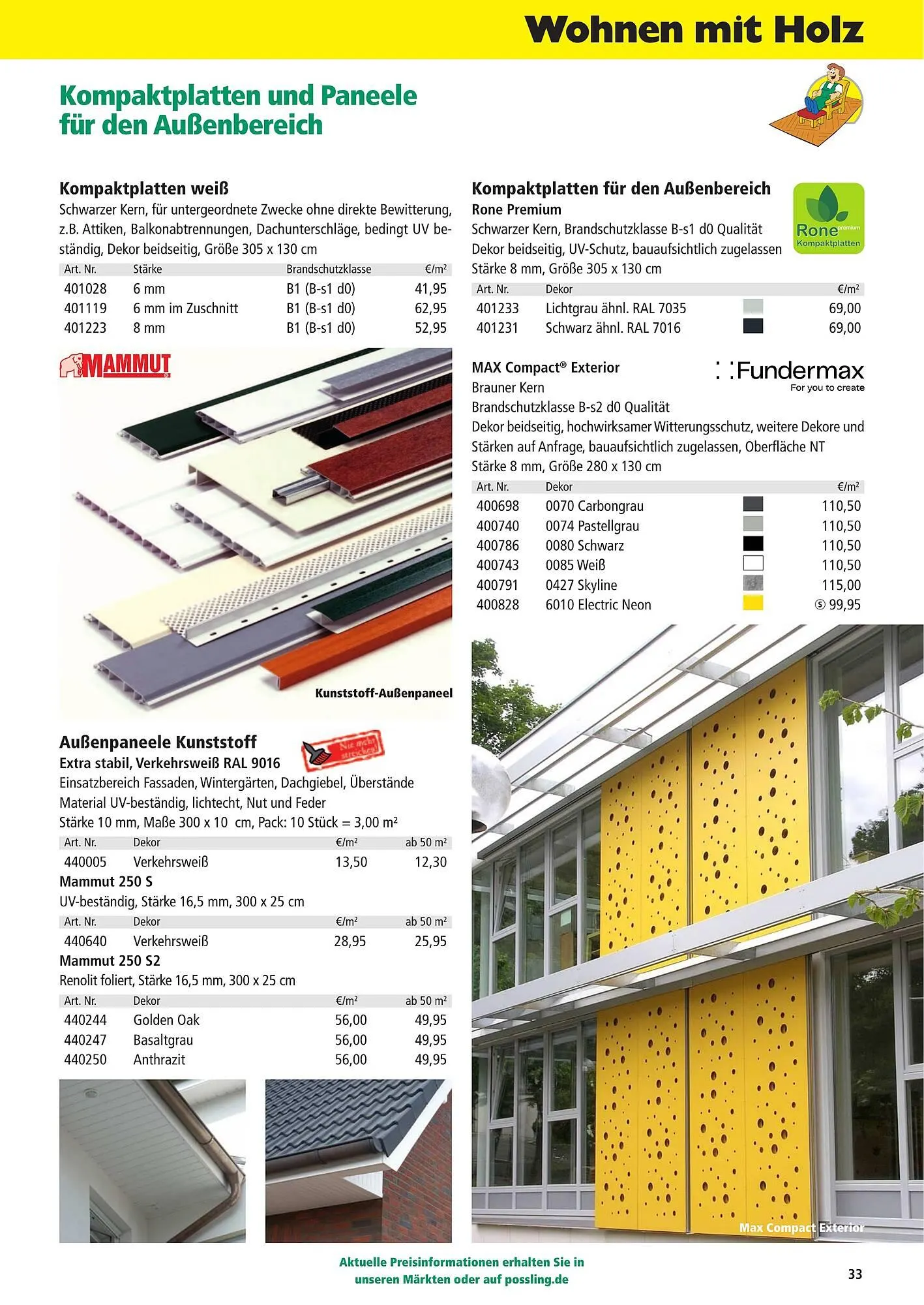 Holz Possling Prospekt von 1. April bis 31. Juli 2026 - Prospekt seite 33