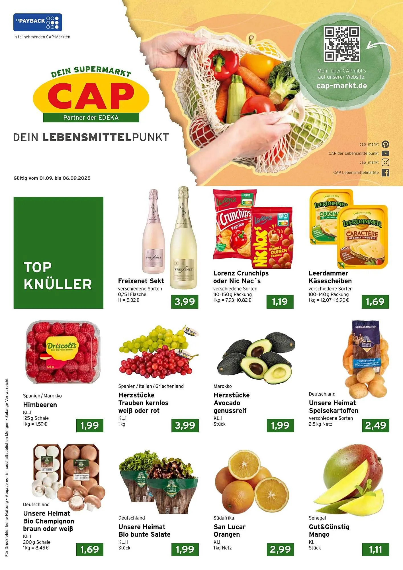CAP Markt Prospekt von 1. September bis 6. September 2025 - Prospekt seite 1