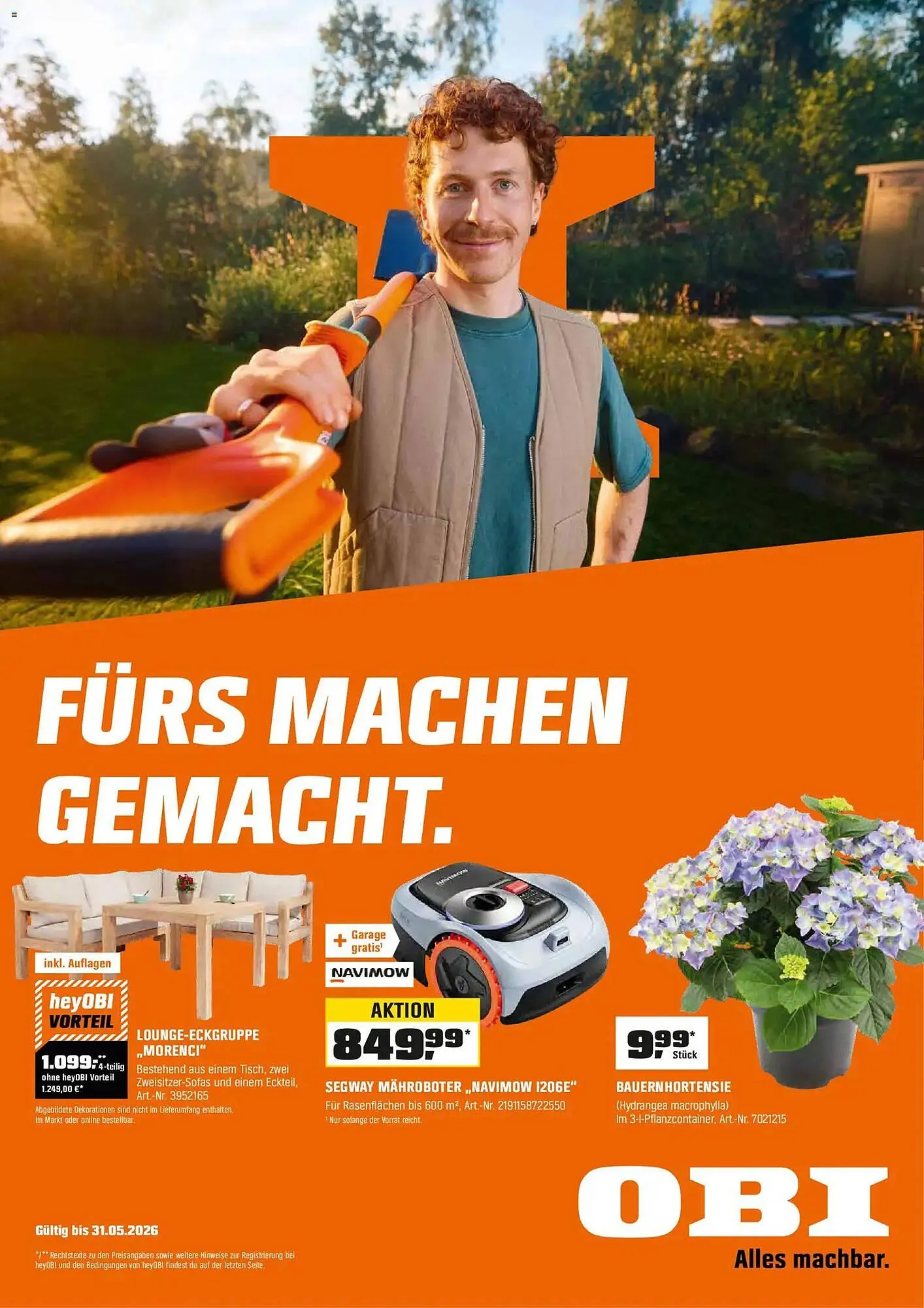 OBI Prospekt von 1. Mai bis 31. Mai 2026 - Prospekt seite 1