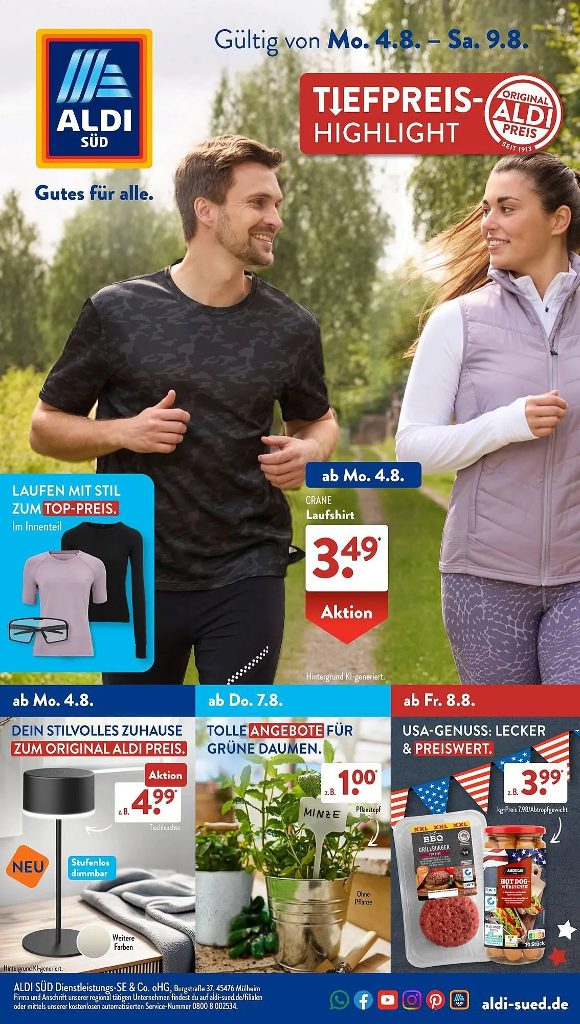 Aldi Süd Prospekt von 4. August bis 10. August 2025 - Prospekt seite 1