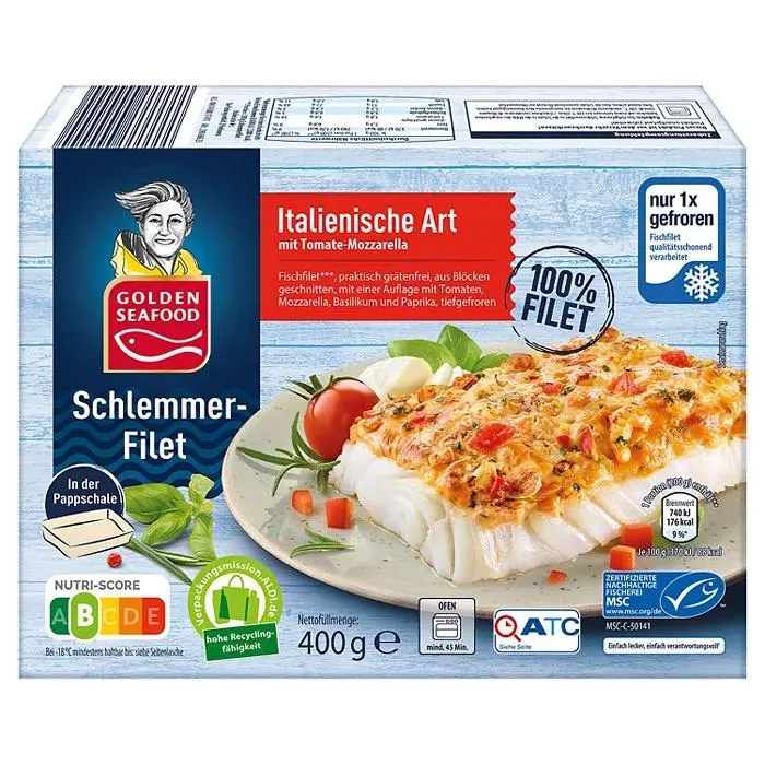 GOLDEN SEAFOOD Schlemmerfilet 400 g, Italienische Art