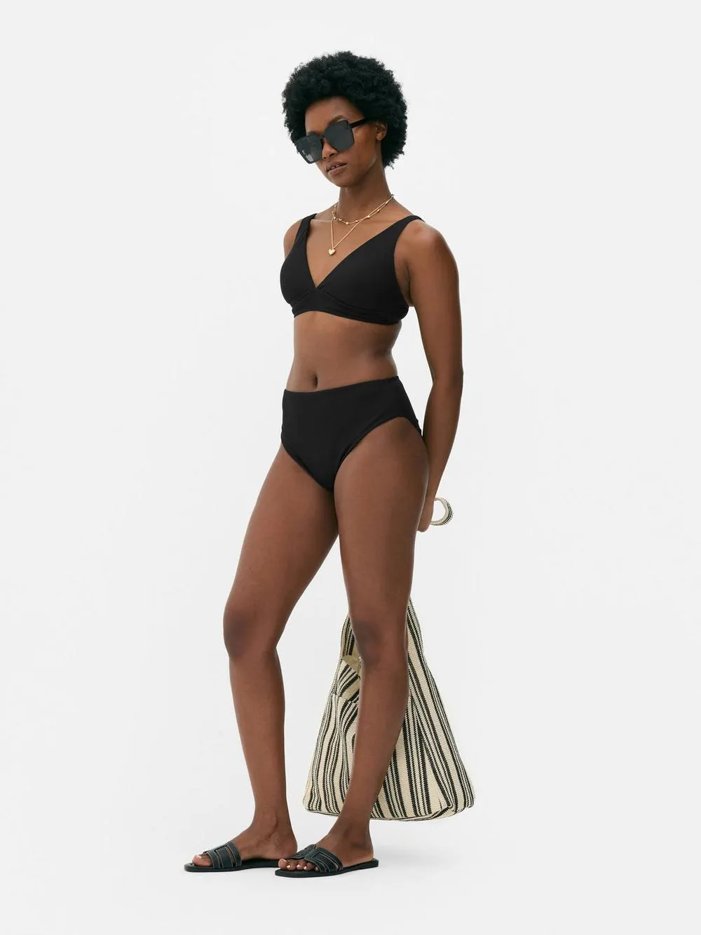 Bikinihose mit hohem Bund