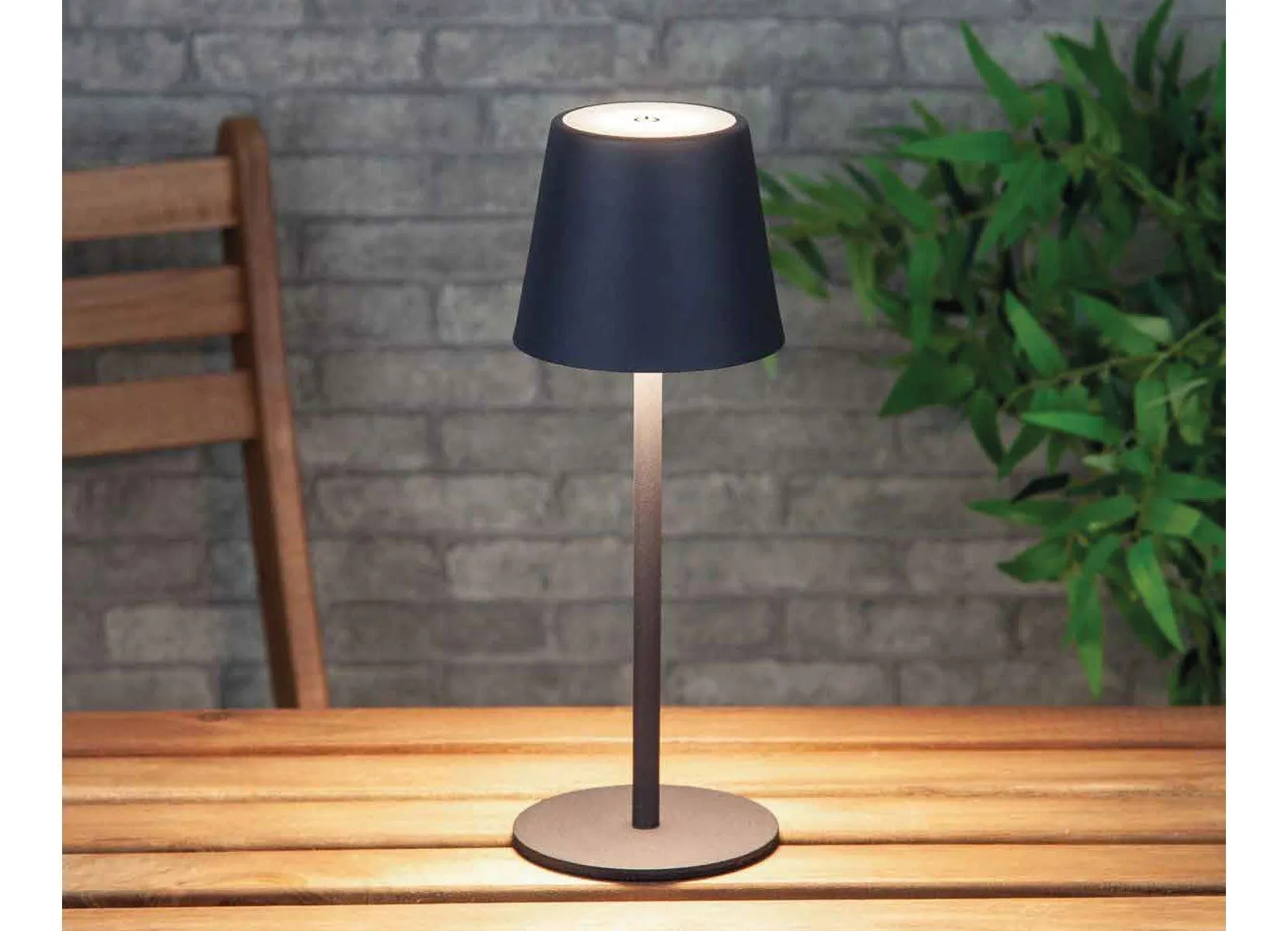 Metall-Bistroleuchte dimmbar 11x30cm 52 LEDs Warmweiß Schwarz