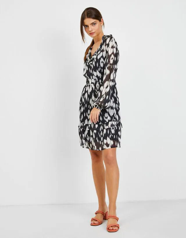 Weiß-schwarz gemustertes Damenkleid ORSAY