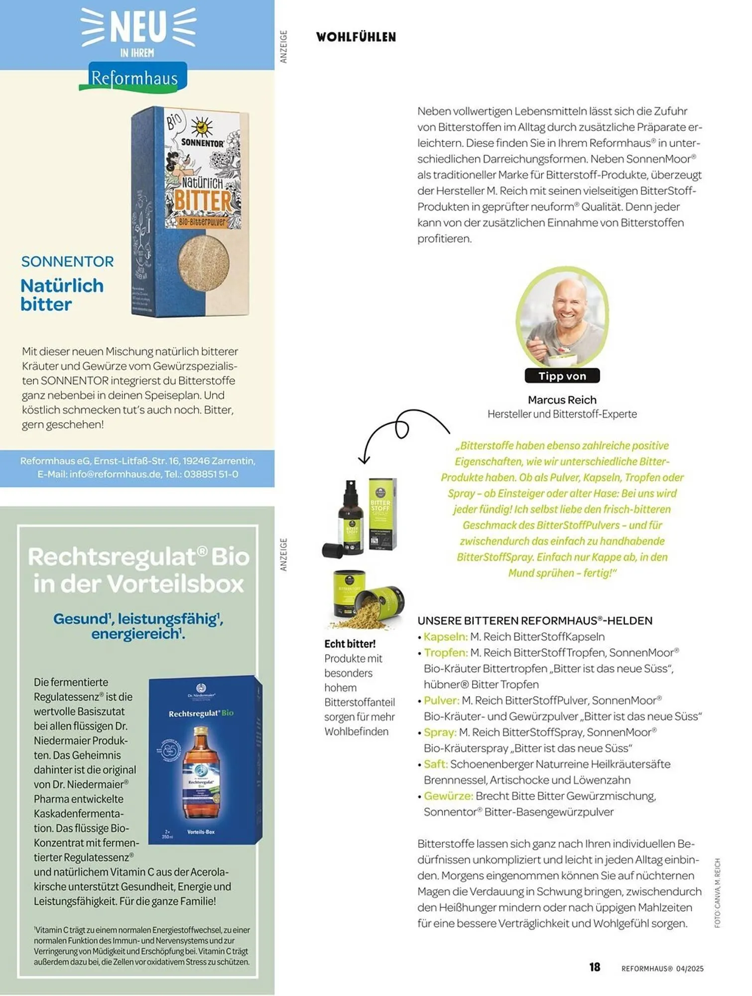 Reformhaus Prospekt von 1. April bis 30. April 2025 - Prospekt seite 18