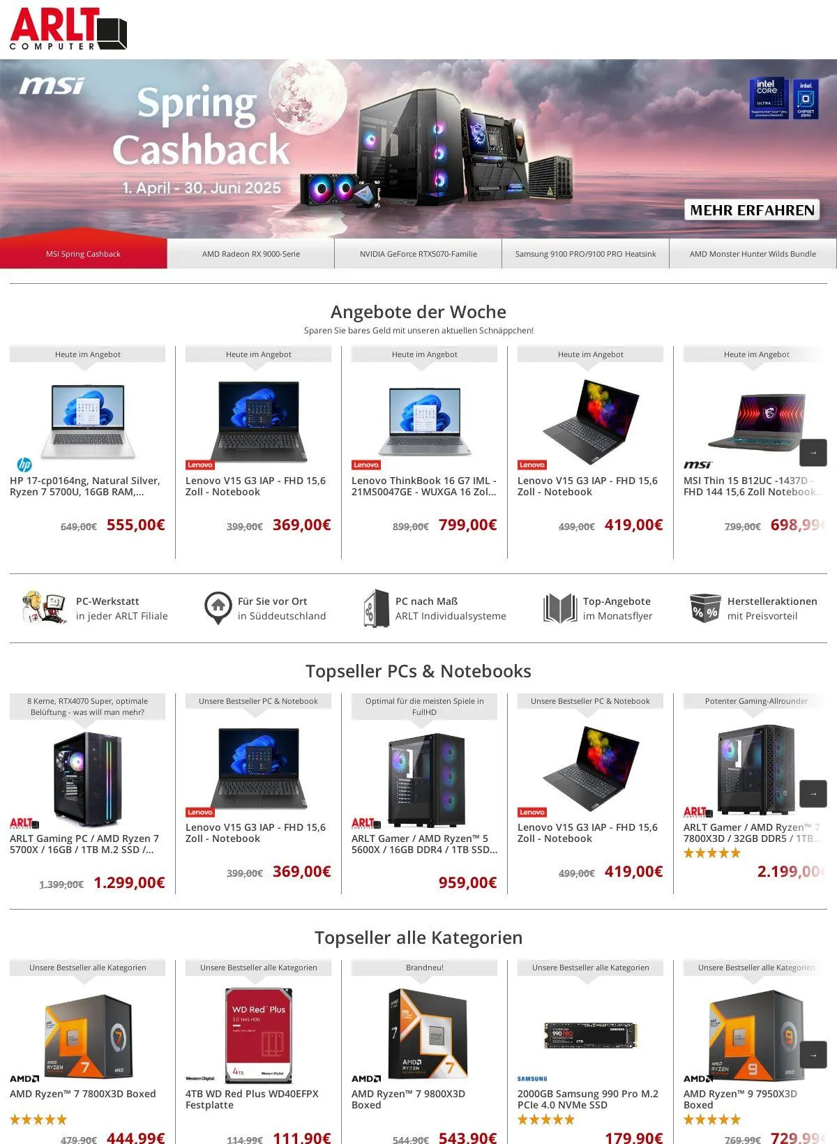 ARLT Computer Aktueller Prospekt von 14. April bis 20. April 2025 - Prospekt seite 1