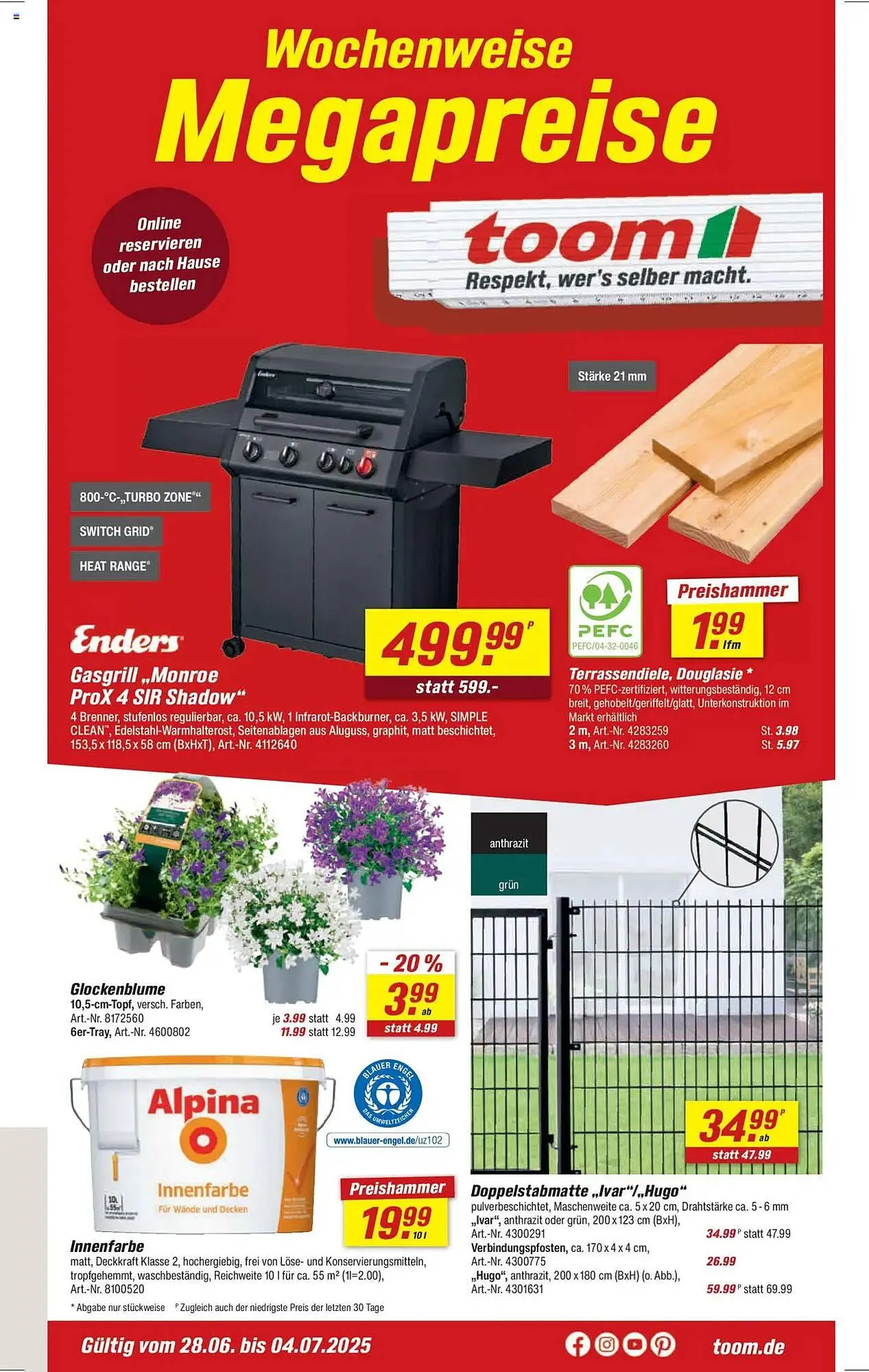 toom Baumarkt Prospekt von 28. Juni bis 4. Juli 2025 - Prospekt seite 1
