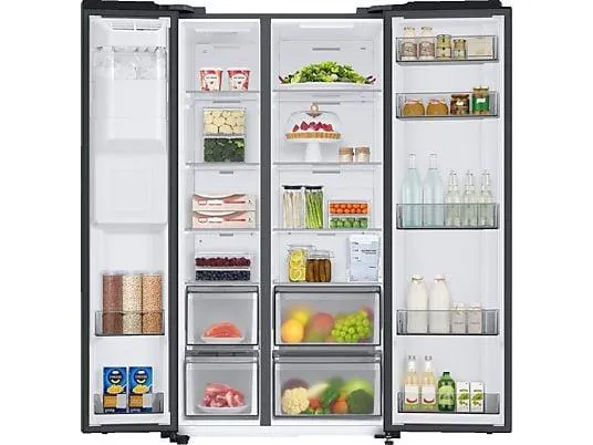 SAMSUNG RS6GA8521B1/EG Side-by-Side (634 l, E, 1780 mm hoch, Premium Black Steel)