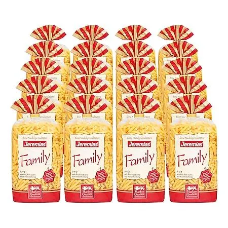 Jeremias Family Frischei-Nudeln Makkronelli 500 g, 20er Pack