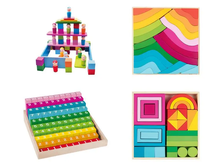 Playtive Holz Regenbogen-Sets, nach Montessori-Art