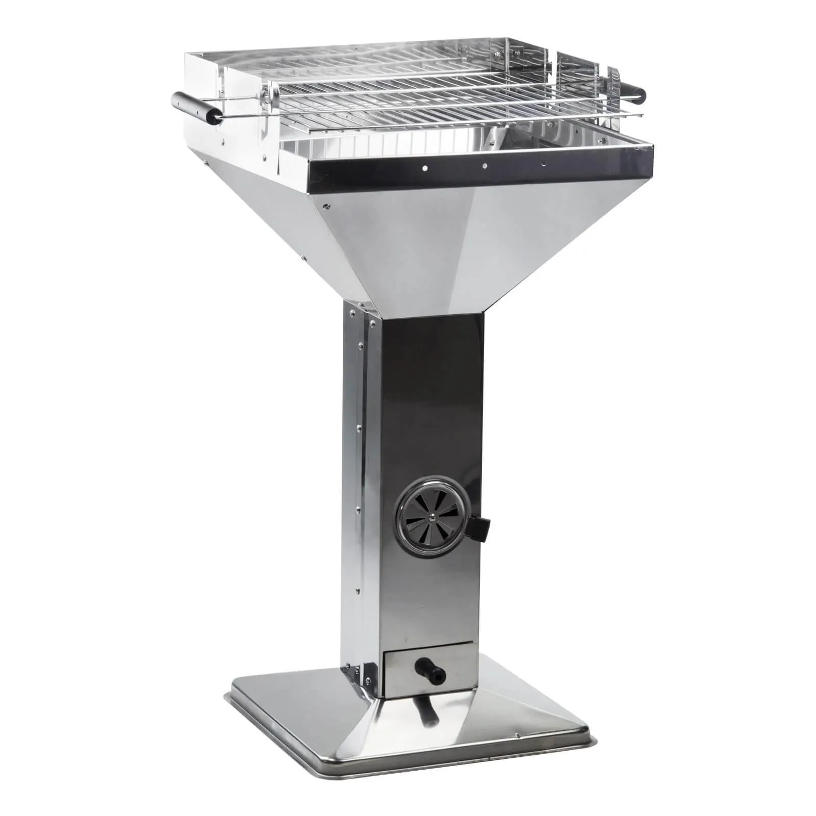 Säulengrill Holzkohlegrill 63x49x92 cm – Modernes Trichterdesign