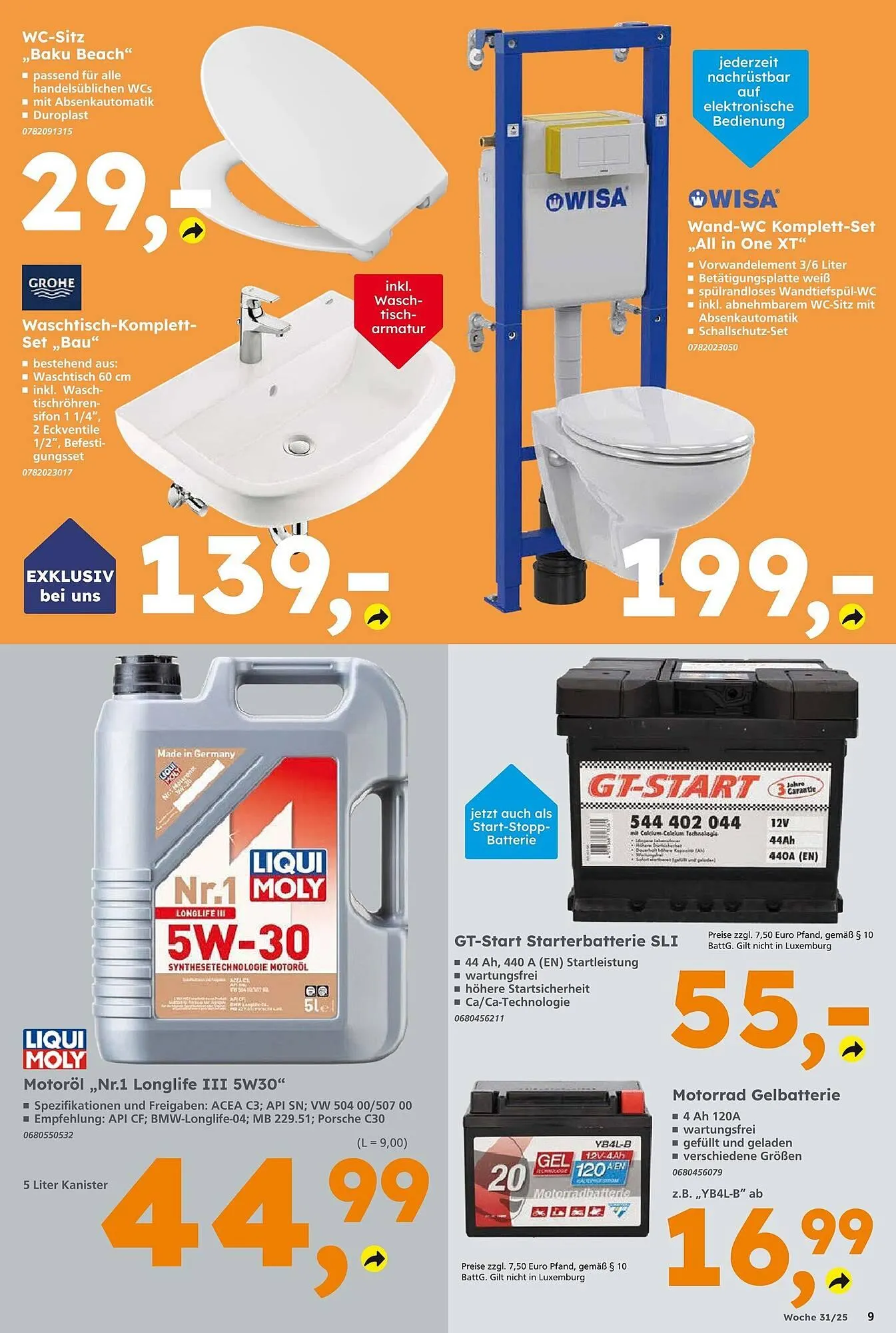 Globus Baumarkt Prospekt von 27. Juli bis 2. August 2025 - Prospekt seite 9