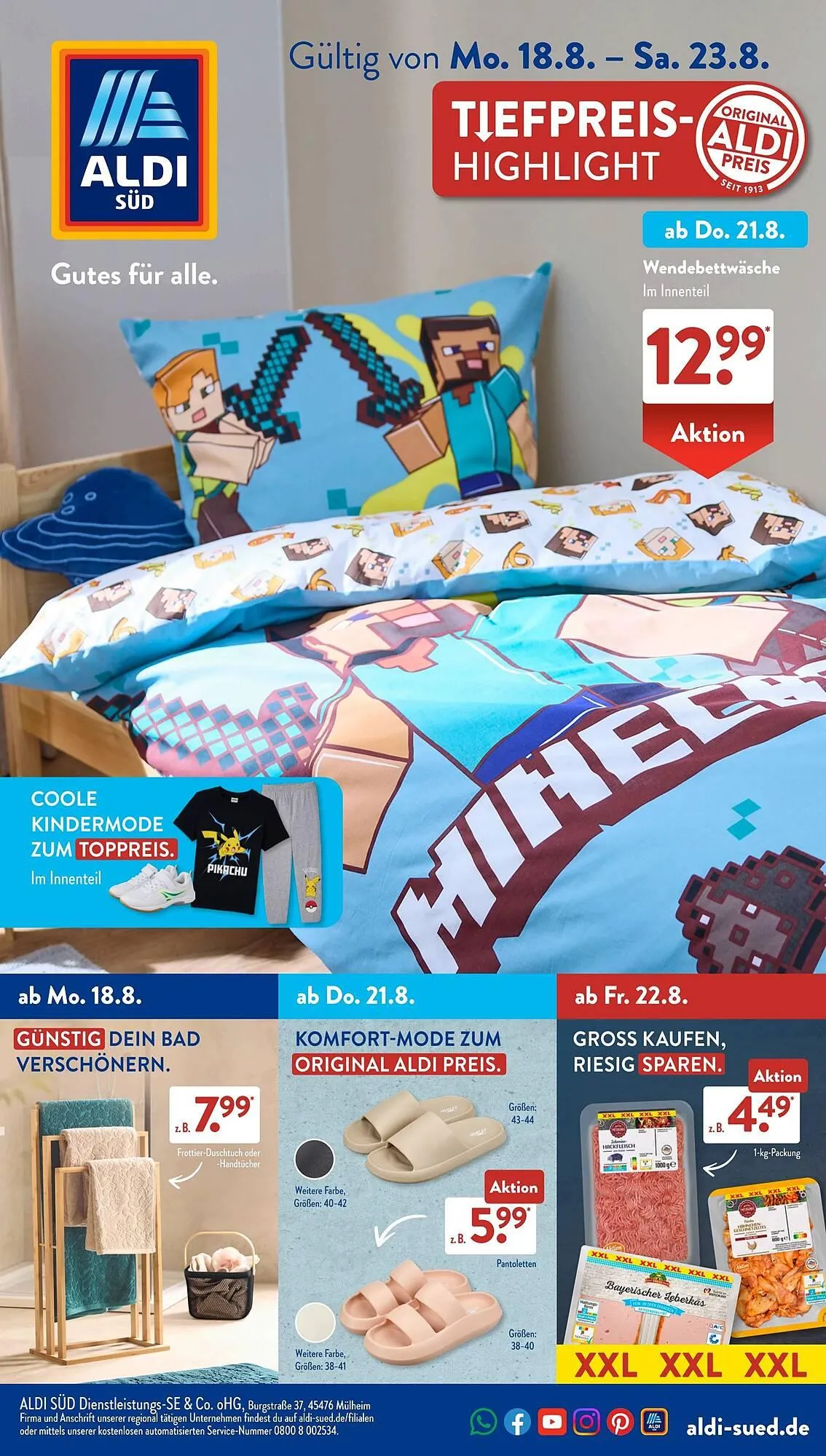 Aldi Süd Prospekt von 18. August bis 24. August 2025 - Prospekt seite 1