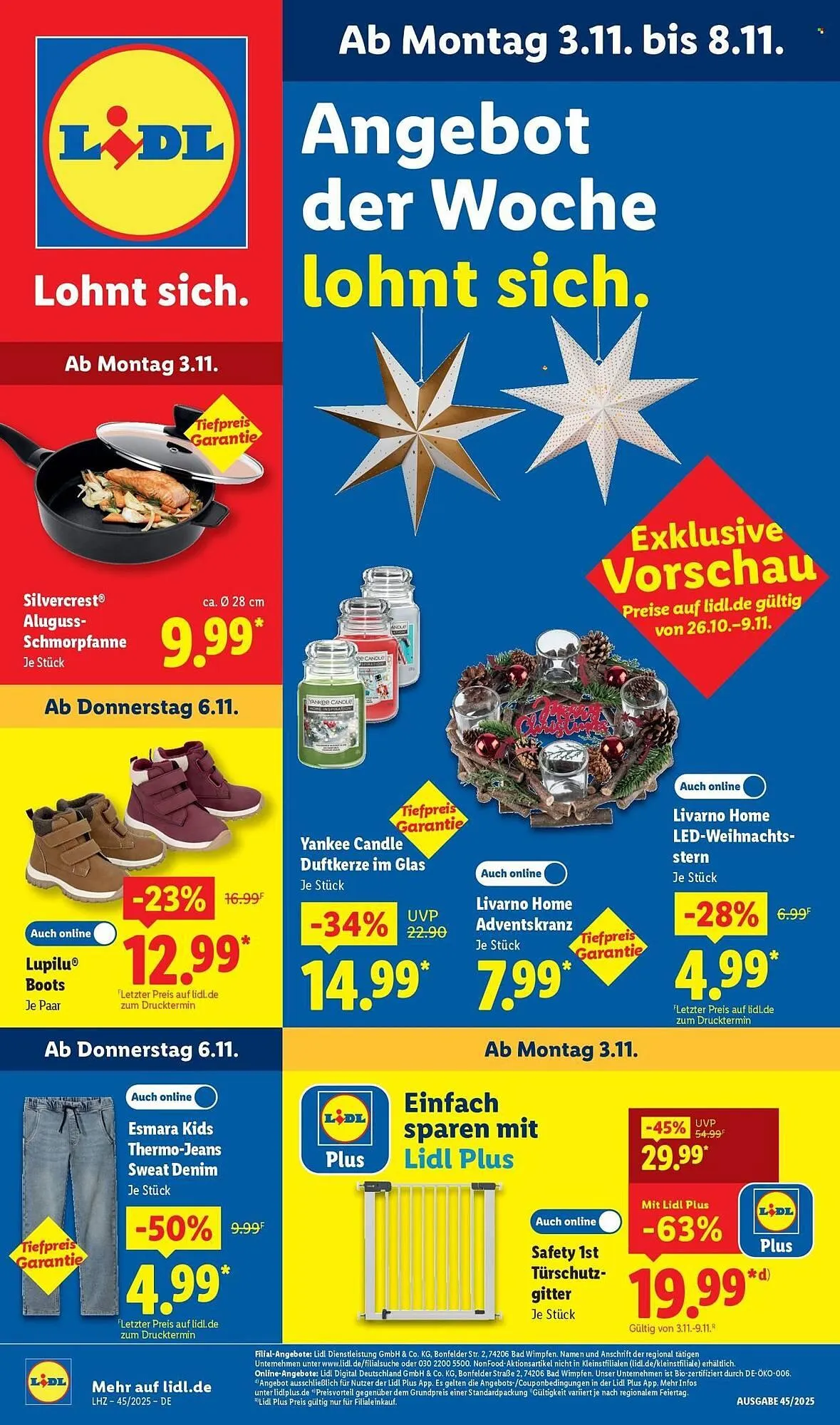 Lidl Prospekt von 3. November bis 8. November 2025 - Prospekt seite 1