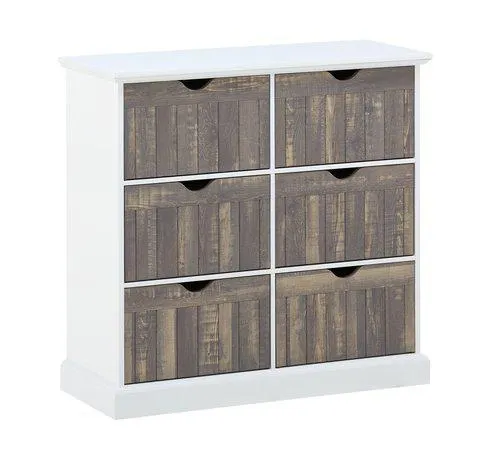 Cassettiera OLDEKROG 6 cassetti bianco/grigio