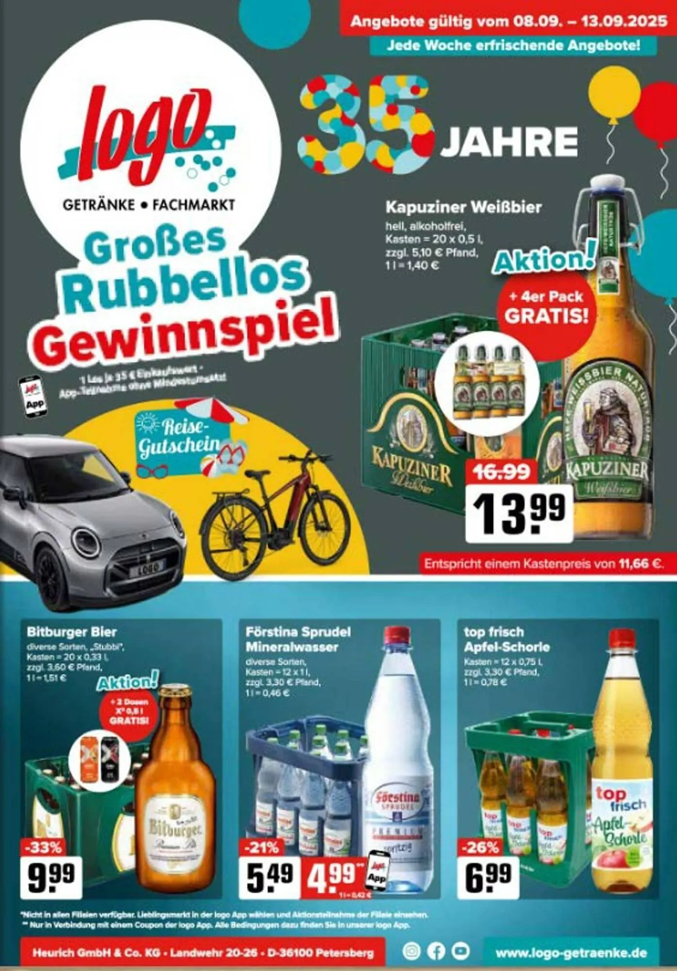 Logo Getränkemarkt Prospekt von 10. September bis 13. September 2025 - Prospekt seite 1