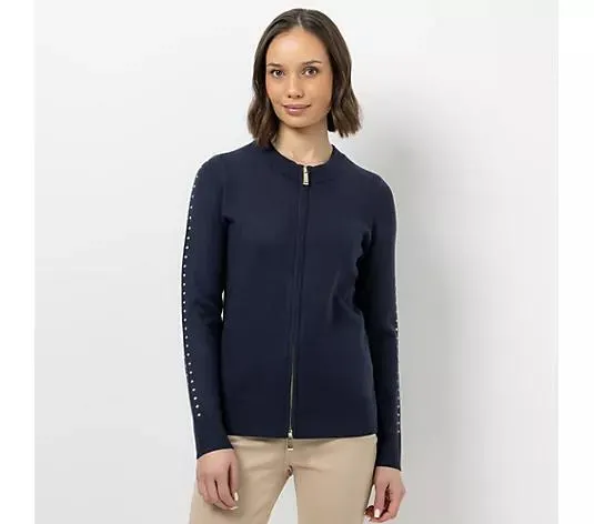 Wählen Sie Ihre Variante: STEFFEN SCHRAUT Cardigan Rundhalsausschnitt Nietendetails figurbetont