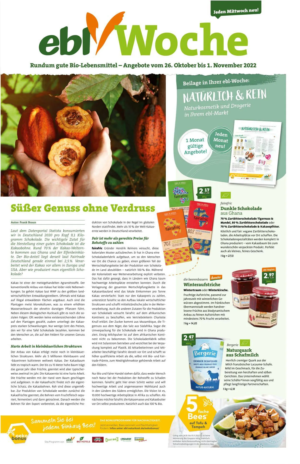 ebl Naturkos von 26. Oktober bis 30. November 2023 - Prospekt seite 1