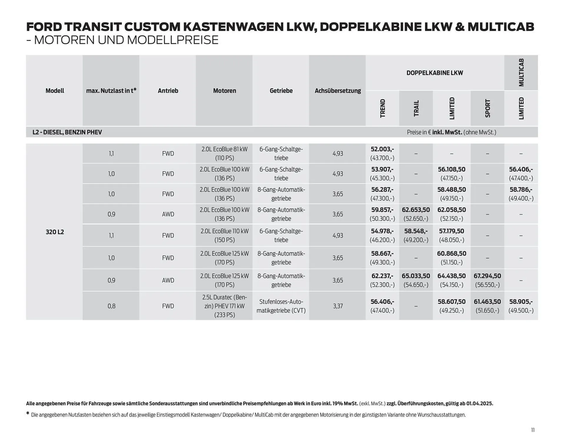 Ford Prospekt von 25. März bis 8. April 2026 - Prospekt seite 11