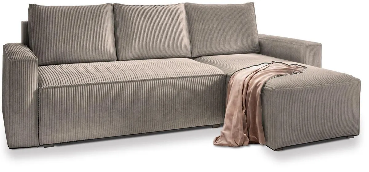 POTARO Beige Kordstoff mit Schlaffunktion