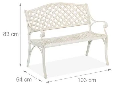 Gartenbank antik weiß