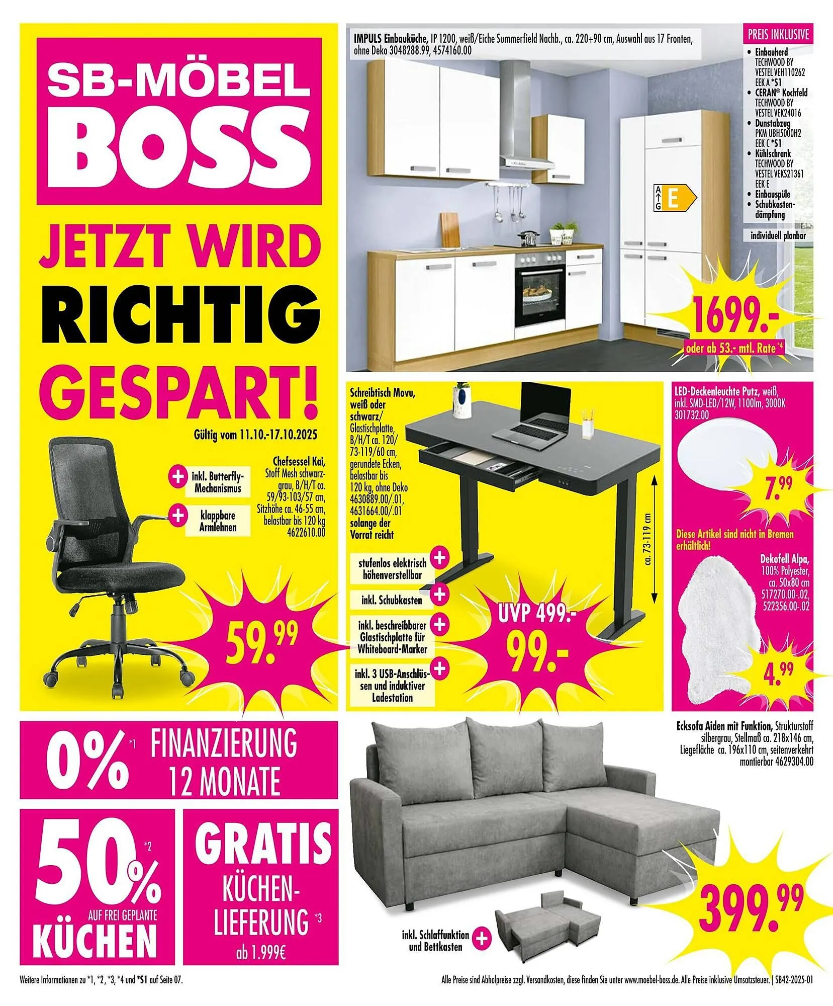Möbel Boss Prospekt von 11. Oktober bis 17. Oktober 2025 - Prospekt seite 1