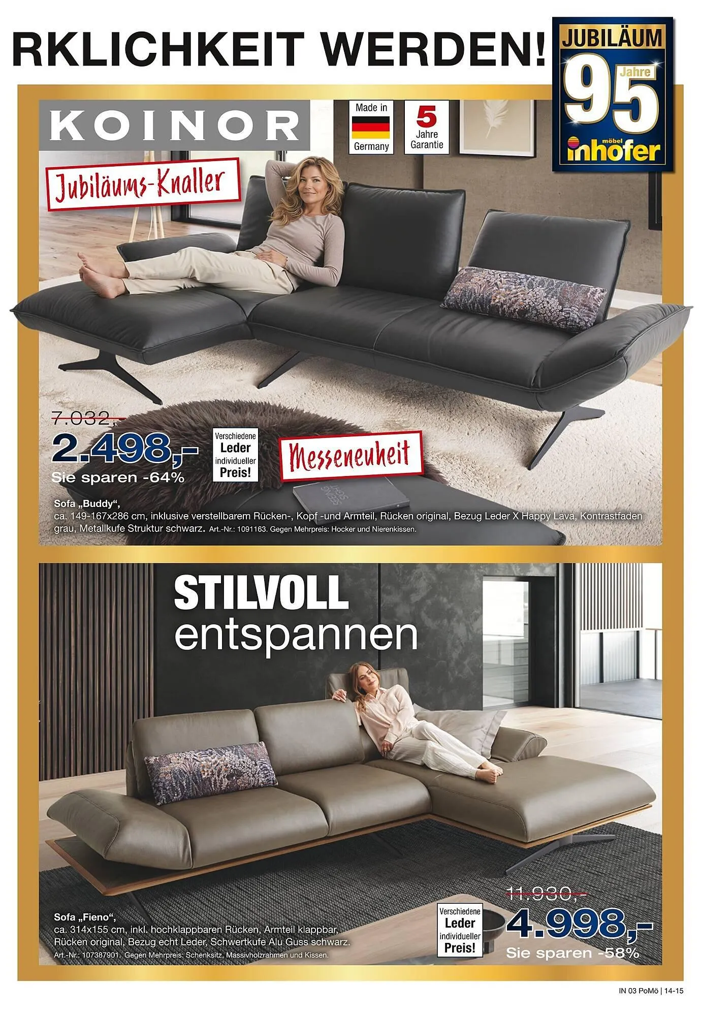 Möbel Inhofer Prospekt von 8. Januar bis 31. Januar 2026 - Prospekt seite 15