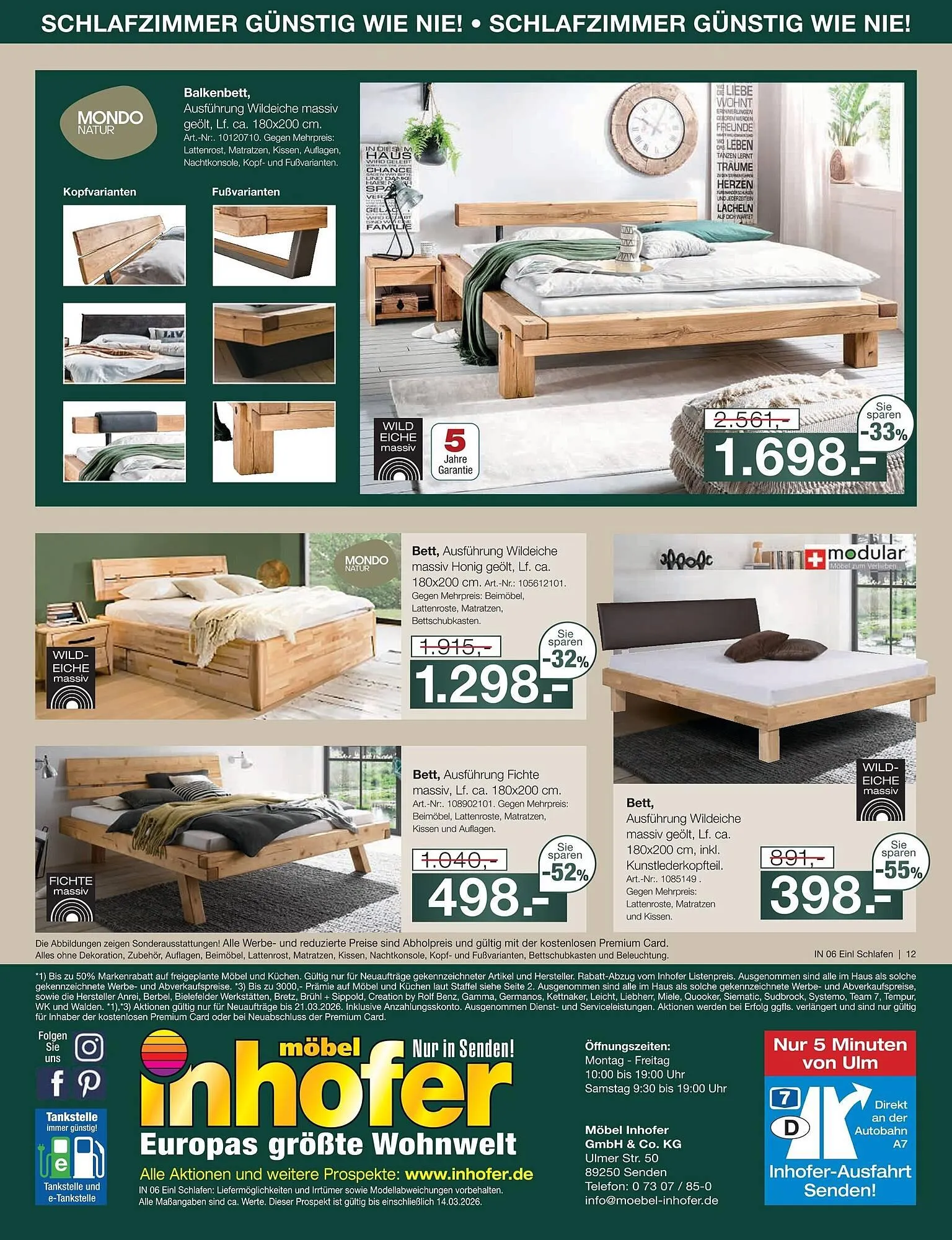 Möbel Inhofer Prospekt von 25. Februar bis 14. März 2026 - Prospekt seite 12