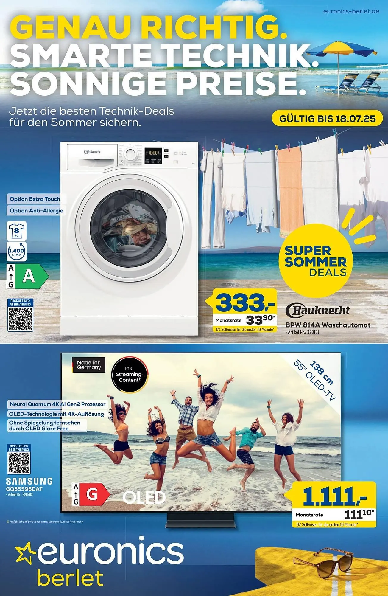 Euronics Berlet Prospekt von 9. Juli bis 19. Juli 2025 - Prospekt seite 1