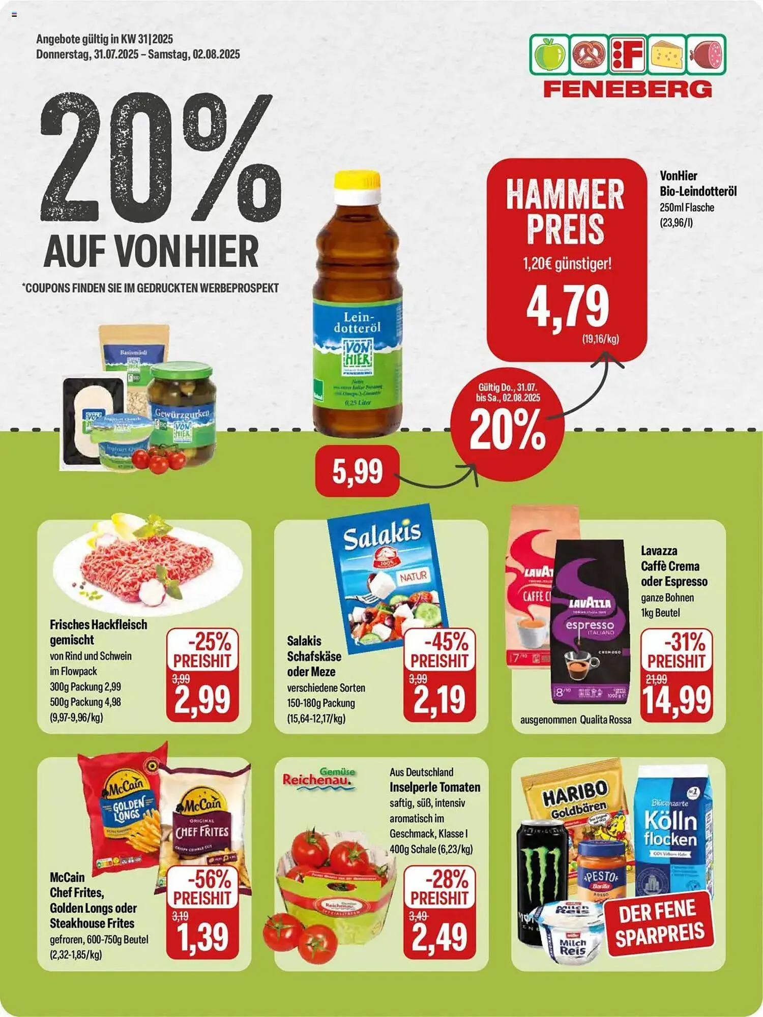 Feneberg Prospekt von 31. Juli bis 2. August 2025 - Prospekt seite 1