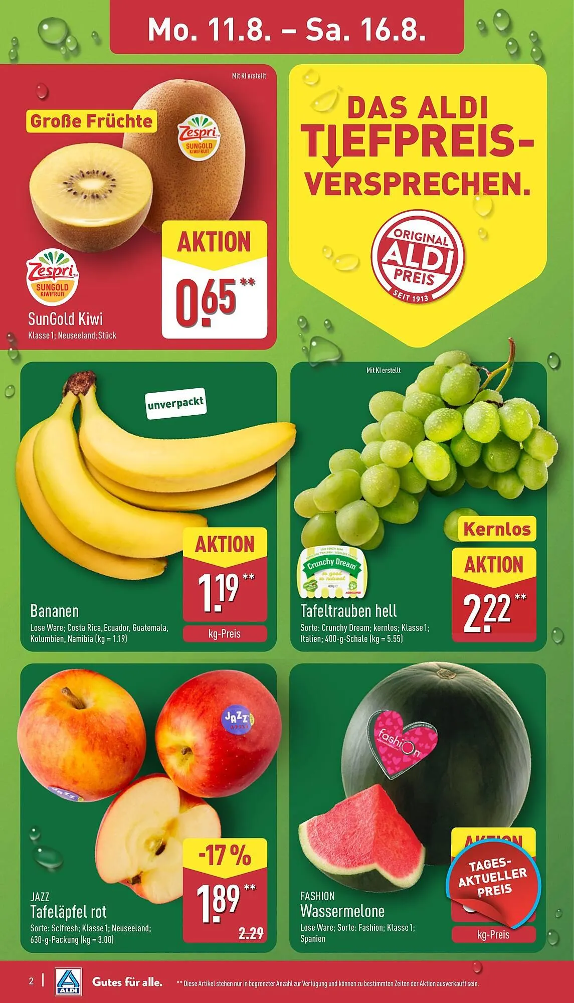 Aldi Nord Prospekt von 11. August bis 16. August 2025 - Prospekt seite 2