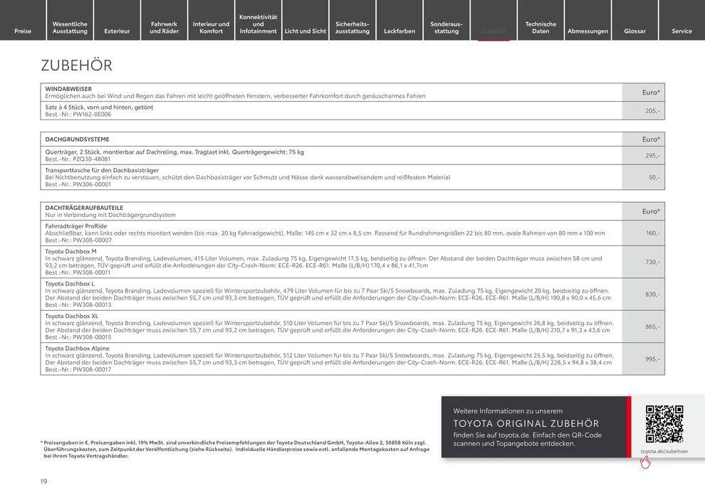 Toyota Highlander von 1. Mai bis 1. Mai 2025 - Prospekt seite 19