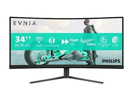 PHILIPS 34M2C3500L 34 Zoll WQHD Gaming Monitor 0,03 ms Reaktionszeit 180 Hz