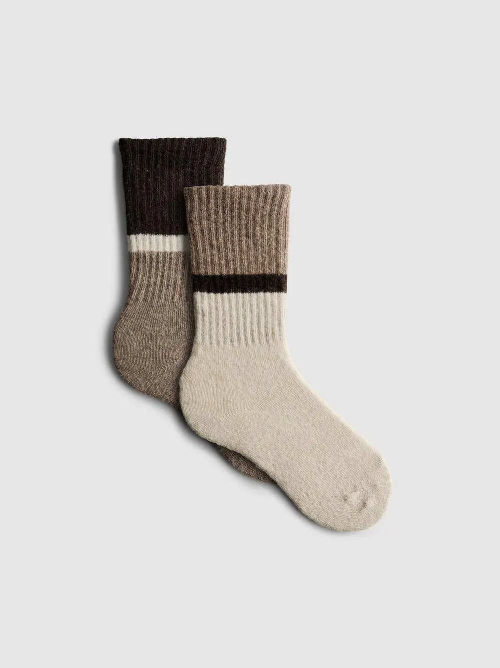 Crew-Socken in Blockfarben, 2er-Pack