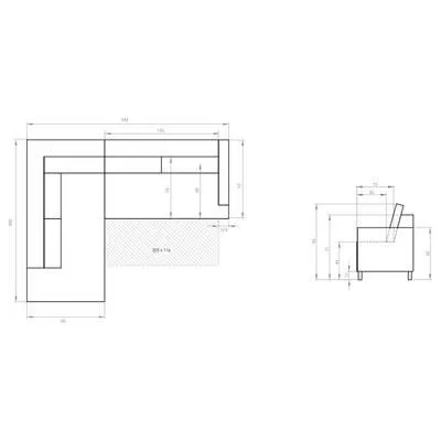 Ecksofa NILLO mit OT und Schlaffunktion