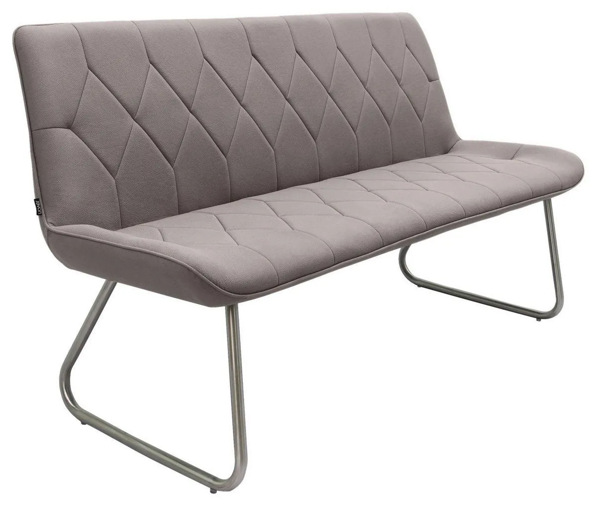 155/87/65 cm Webstoff Grau, Edelstahlfarben