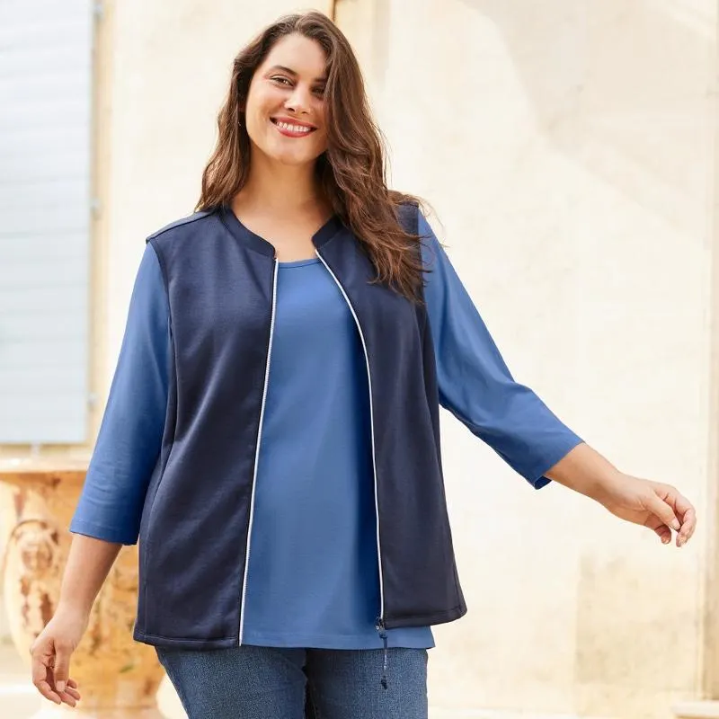 Damen-Weste mit Stehkragen, große Größen