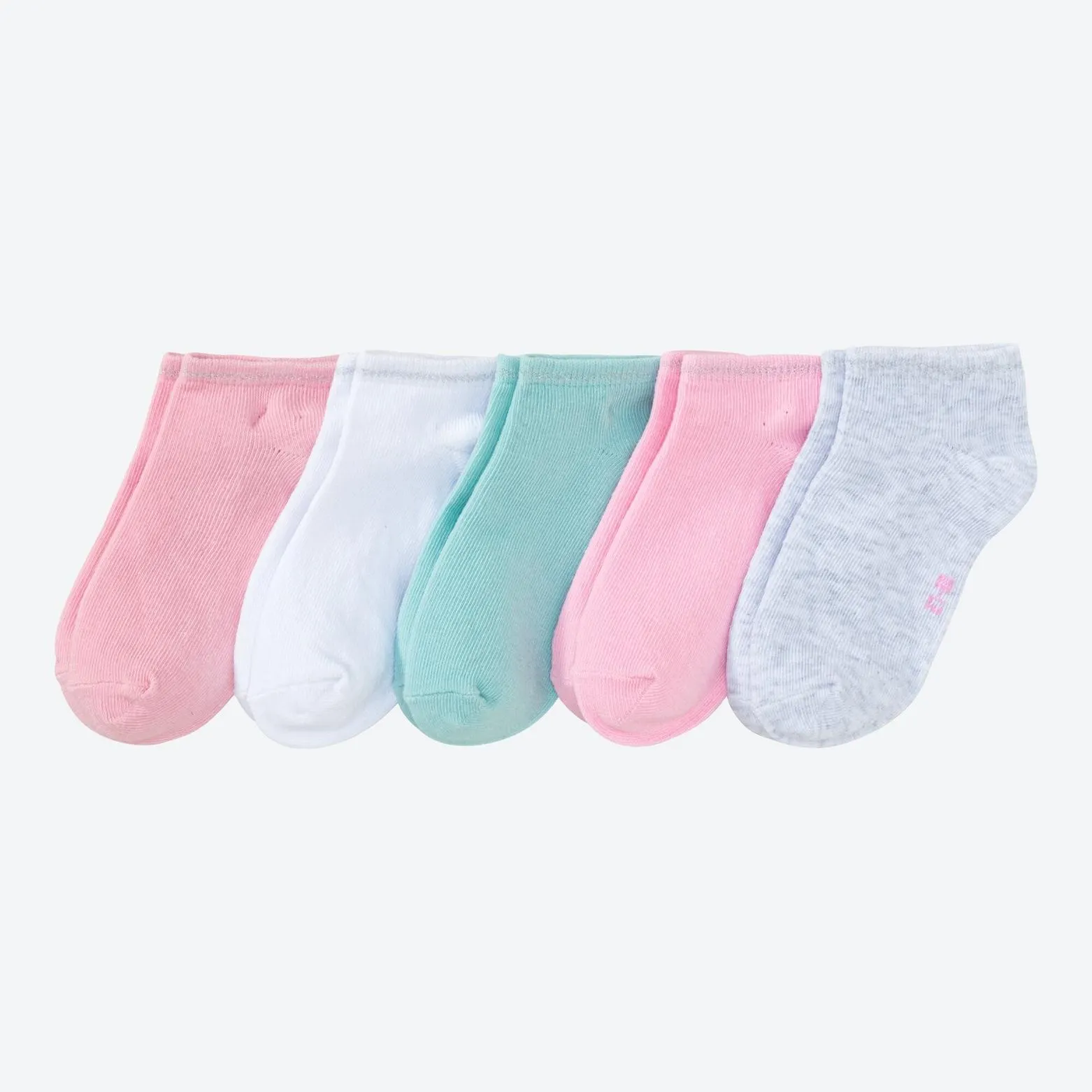Kinder-Sneaker-Socken mit Glitterdetails, 5er-Pack
